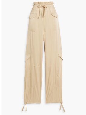 GANNI Cupro and ECOVERO M-blend satin cargo pants women’s EU size 44 US XL